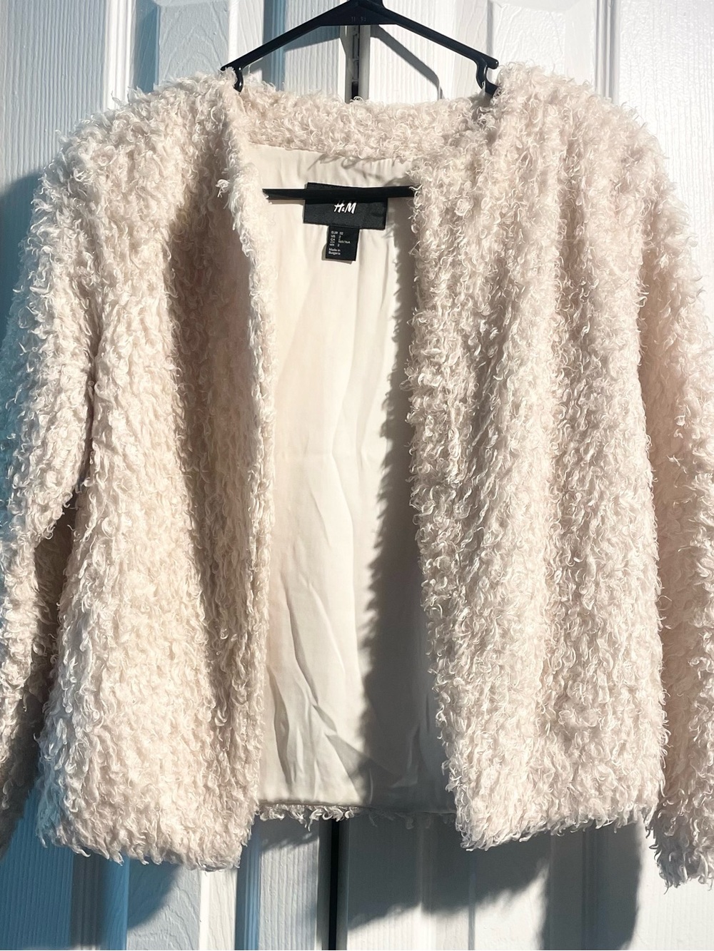 H&M Light Blush Beige Soft Teddy Blazer Jacket
